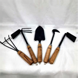 Garden Tools – 5pcs Set – Wooden Handle – 13 inch